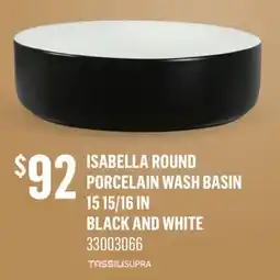 Canac Isabella Round Porcelain Wash Basin 15 15/16 in offer