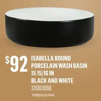 Canac Isabella Round Porcelain Wash Basin 15 15/16 in offer