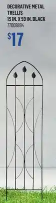 Canac Decorative Metal Trellis 15 in. x 59 in. Black offer