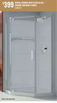Canac Baikal Shower 38 in. Clear Glass Black Finish offer