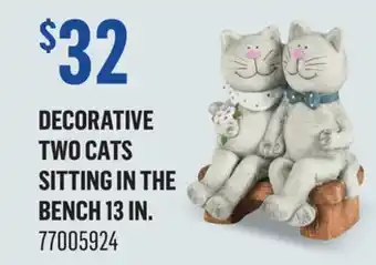 Canac Decorative Two Cats Sitting in the Bench 13 in offer