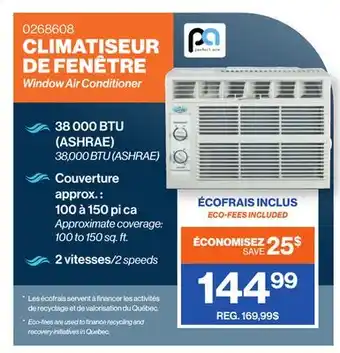 Patrick Morin Climatiseur de fenêtre PERFECT AIRE, 5000 BTU, 100-150 pi.ca offer
