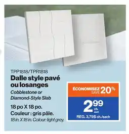 Patrick Morin Dalle de pavé, béton, Patio Drummond, 18 po x 18 po, gris pâle offer
