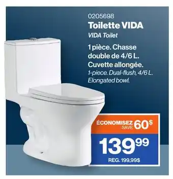 Patrick Morin Toilette 1 pièce allongée double VIDA, 4/6 L, MAP 1000g offer