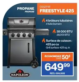 Patrick Morin Barbecue au propane FREESTYLE 425, 4 brûleurs , 38 000 BTU offer