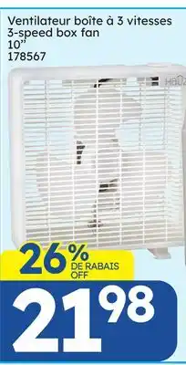 Rossy 3-speed box fan offer