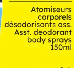 Rossy Asst. deodorant body sprays offer