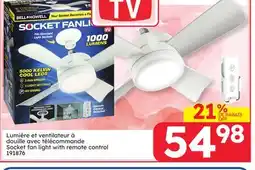 Rossy Socket fan light with remote control offer