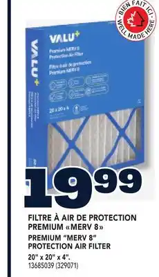 RONA PREMIUM MERV 8 PROTECTION AIR FILTER 20 x 20 x 4 offer