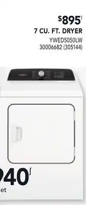 RONA WHIRLPOOL 7 CU. FT. DRYER offer