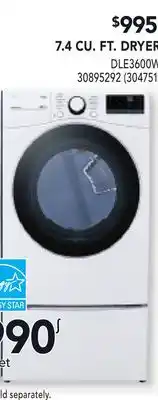 RONA LG 7.4 CU. FT. DRYER offer