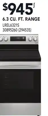 RONA LG 6.3 CU. FT. RANGE offer