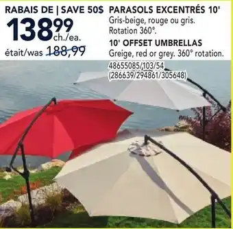 RONA 10' OFFSET UMBRELLAS offer