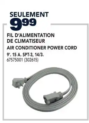 RONA AIR CONDITIONER POWER CORD 9'. 15 A. SPT-3, 14/3 offer