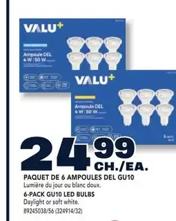 RONA 6-PACK GU10 LED BULBS offer