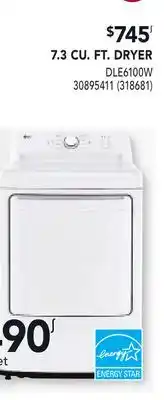 RONA LG 7.3 CU. FT. DRYER offer