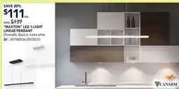 RONA MAXTON LED 1-LIGHT LINEAR PENDANT 36 offer