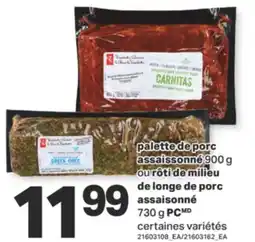 L'Intermarché PALETTE DE PORC ASSAISSONNÉ, 900 G OU RÔTI DE MILIEU DE LONGE DE PORC ASSAISONNÉ, 730 G offer