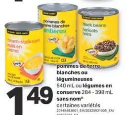 L'Intermarché POMMES DE TERRE BLANCHES OU LÉGUMINEUSES, 540 ML OU LÉGUMES EN CONSERVE, 284 - 398 ML offer