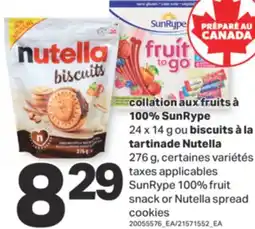 L'Intermarché COLLATION AUX FRUITS À 100%, 24 X 14 G OU BISCUITS À LA TARTINADE, 276 g offer