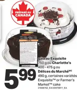 L'Intermarché GÂTEAU EXQUISITE, 750 G OU CHARLOTTE'S, 400 - 475 G OU DÉLICES DU MARCHÉ 490 G offer