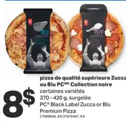 L'Intermarché PIZZA DE QUALITÉ SUPÉRIEURE ZUCCA OU BLU COLLECTION NOIRE, 370 - 420 G offer
