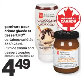 L'Intermarché GARNITURE POUR CRÈME GLACÉE ET DESSERT, 355/428 ML offer