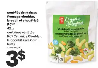L'Intermarché SOUFFLÉS DE MAÏS AU FROMAGE CHEDDAR BROCOLI ET CHOU FRISÉ, 42 G offer