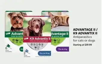 Mondou ADVANTAGE II / K9 ADVANTIX II Antiparasitics for cats or dogs offer