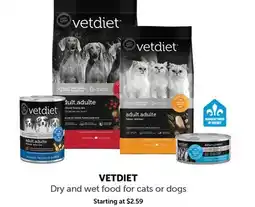 Mondou VETDIET Dry and wet food for cats or dogs offer