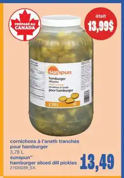Wholesale Club CORNICHONS À L'ANETH TRANCHÉS POUR HAMBURGER, 3,78 L offer