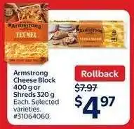 Walmart Armstrong Cheese Block or Shreds offer