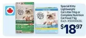 Walmart Special Kitty Lightweight Cat Litter or Complete Nutrition Cat Food offer