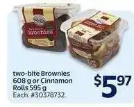 Walmart two-bite Brownies or Cinnamon Rolls offer
