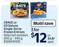 Walmart CRAVE or KD Deluxe Single-Serve Frozen Entrees offer