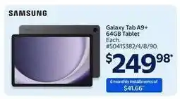 Walmart Samsung Galaxy Tab A9+ 64GB Tablet offer