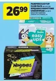 Real Canadian Superstore Pampers EasyUp Club Pack / Ninjamas Nighttime Underwear offer