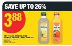 No Frills Tropicana Orange Juice, Drinks, Tropics & Pure Leaf Tea offer