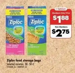 No Frills ZIPLOC FOOD STORAGE BAGS offer