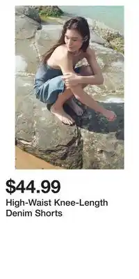 H&M High-Waist Knee-Length Denim Shorts offer