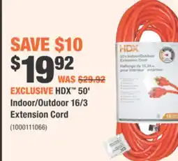Home Depot HDX 50' Indoor/Outdoor 16/3 Extension Cord offer