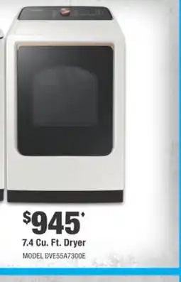Home Depot SAMSUNG 7.4 Cu. Ft. Dryer offer