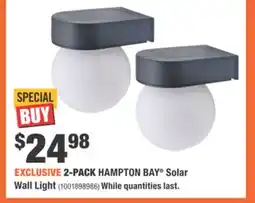 Home Depot 2-PACK HAMPTON BAY Solar Wall Light offer