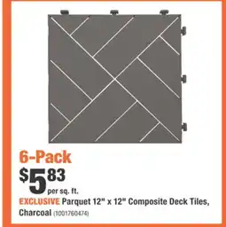 Home Depot Parquet 12 x 12 Composite Deck Tiles, Charcoal offer
