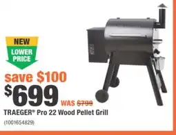 Home Depot TRAEGER Pro 22 Wood Pellet Grill offer