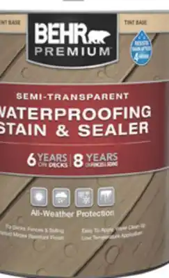 Home Depot BEHR Semi-Transparent Waterproofing Stain & Sealer offer