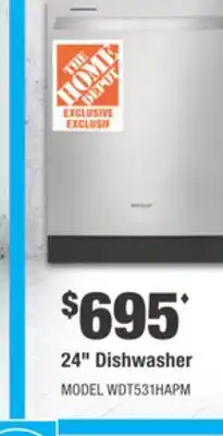 Home Depot WHIRLPOOL 24 Dishwasher offer
