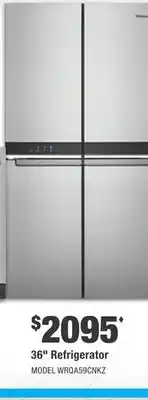 Home Depot WHIRLPOOL 36 Refrigerator offer