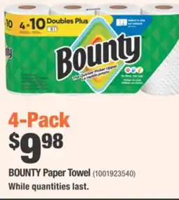 Home Depot BOUNTY Paper Towel offer
