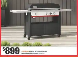 Home Depot WEBER 30 Slate 3-Burner Propane Gas BBQ Griddle offer